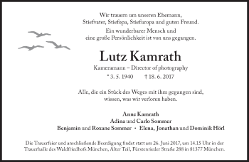 Traueranzeige von Lutz Kamrath von Süddeutsche Zeitung