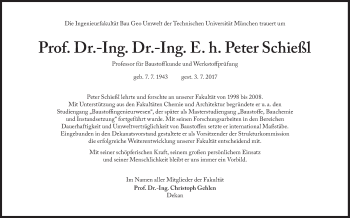 Traueranzeige von Peter Schießl von Süddeutsche Zeitung
