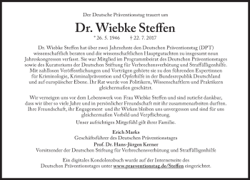 Traueranzeige von Wiebke Steffen von Süddeutsche Zeitung