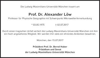 Traueranzeige von Alexander Löw von Süddeutsche Zeitung