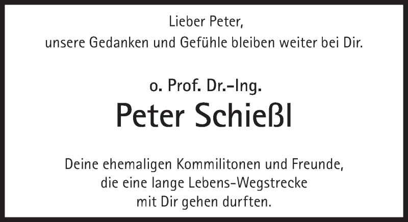  Traueranzeige für Peter Schießl vom 22.07.2017 aus Süddeutsche Zeitung