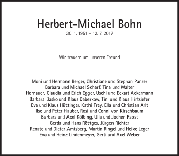 Traueranzeige von Herbert-Michael Bohn von Süddeutsche Zeitung