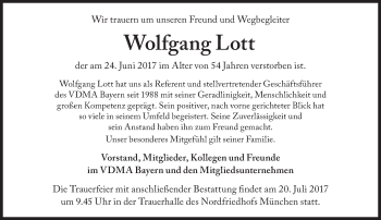 Traueranzeige von Wolfgang Lott von Süddeutsche Zeitung