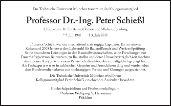 Traueranzeige von Peter Schießl von Süddeutsche Zeitung