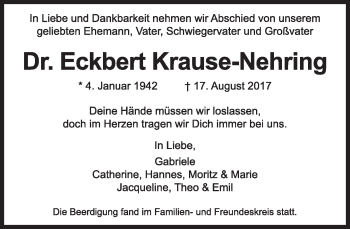 Traueranzeige von Eckbert Krause-Nehring von Süddeutsche Zeitung