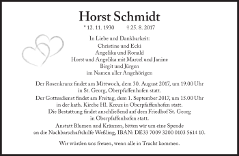 Traueranzeige von Horst Schmidt von Süddeutsche Zeitung