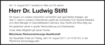 Traueranzeige von Ludwig Stiftl von Süddeutsche Zeitung