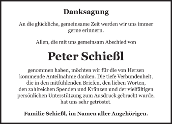 Traueranzeige von Peter Schießl von Süddeutsche Zeitung