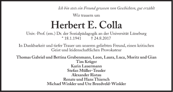 Traueranzeige von Herbert E. Colla von Süddeutsche Zeitung