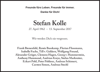Traueranzeige von Stefan Kolle von Süddeutsche Zeitung