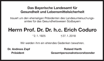 Traueranzeige von Erich Coduro von Süddeutsche Zeitung