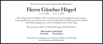 Traueranzeige von Günther Högerl von Süddeutsche Zeitung