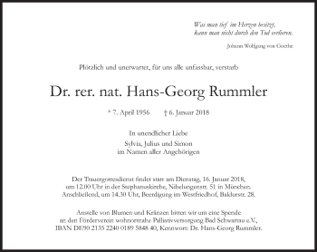 Traueranzeige von Hans-Georg Rummler von Süddeutsche Zeitung
