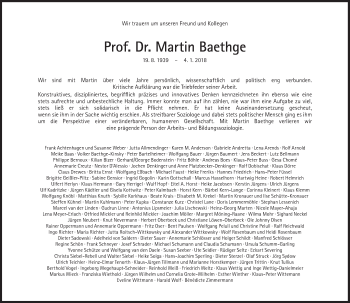 Traueranzeige von Martin Baethge von Süddeutsche Zeitung