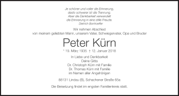 Traueranzeige von Peter Kürn von Süddeutsche Zeitung