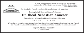 Traueranzeige von Sebastian Anneser von Süddeutsche Zeitung