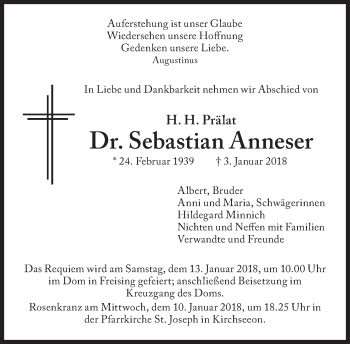 Traueranzeige von Sebastian Anneser von Süddeutsche Zeitung