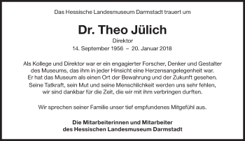 Traueranzeige von Theo Jülich von Süddeutsche Zeitung