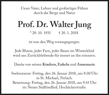 Traueranzeige von Walter Jung von Süddeutsche Zeitung