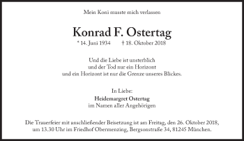 Traueranzeige von Konrad Ostertag  von Süddeutsche Zeitung