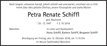 Traueranzeige von Petra Renate Schiff von Süddeutsche Zeitung