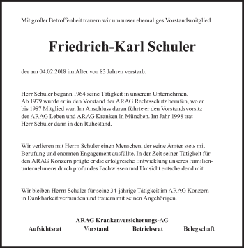 Traueranzeige von Friedrich-Karl Schuler von Süddeutsche Zeitung