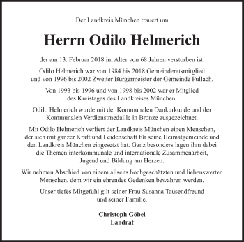 Traueranzeige von Odilo Helmerich von Süddeutsche Zeitung