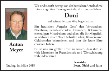 Traueranzeige von Anton Meyer von Süddeutsche Zeitung