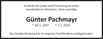Traueranzeige von Günter Pachmayr von Süddeutsche Zeitung