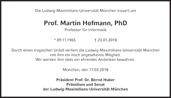 Traueranzeige von Martin Hofmann von Süddeutsche Zeitung