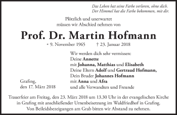 Traueranzeige von Martin Hofmann von Süddeutsche Zeitung