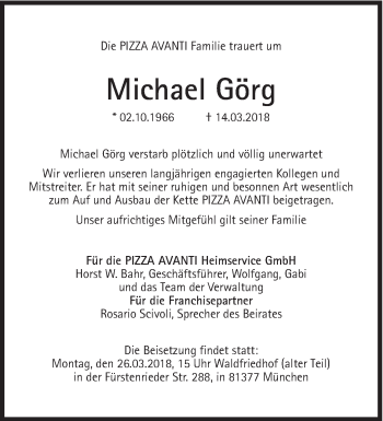Traueranzeige von Michael Görg von Süddeutsche Zeitung