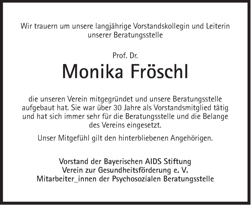  Traueranzeige für Monika Fröschl vom 17.03.2018 aus Süddeutsche Zeitung