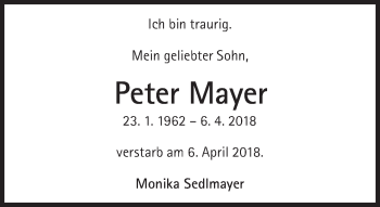 Traueranzeige von Peter Mayer von Süddeutsche Zeitung