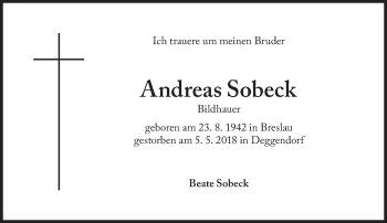 Traueranzeige von Andreas Sobeck von Süddeutsche Zeitung