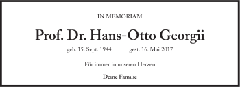 Traueranzeige von Hans-Otto Georgii von Süddeutsche Zeitung