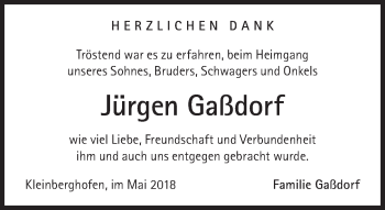 Traueranzeige von Jürgen Gaßdorf von Süddeutsche Zeitung