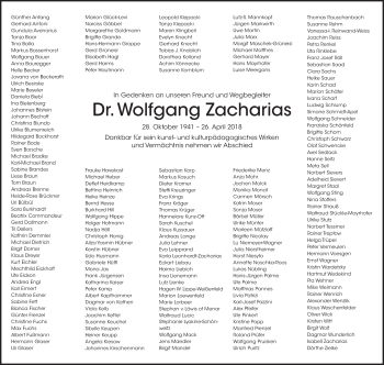 Traueranzeige von Wolfgang Zacharias von Süddeutsche Zeitung