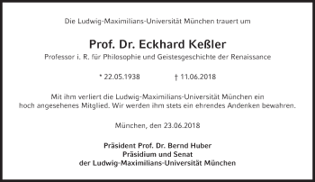 Traueranzeige von Eckhard Keßler von Süddeutsche Zeitung