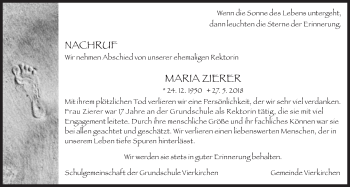 Traueranzeige von FMaria Zierer von Süddeutsche Zeitung