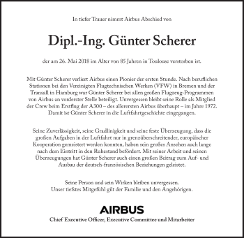 Traueranzeige von Günter Scherer von Süddeutsche Zeitung
