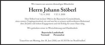 Traueranzeige von Johann Stöberl von Süddeutsche Zeitung