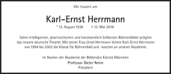 Traueranzeige von Karl-Ernst Herrmann von Süddeutsche Zeitung