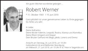 Traueranzeige von Robert Werner von Süddeutsche Zeitung