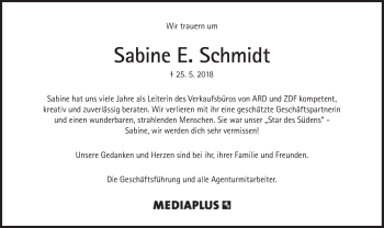 Traueranzeige von Sabine E. Schmidt  von Süddeutsche Zeitung