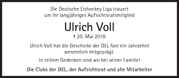 Traueranzeige von Ulrich Voll von Süddeutsche Zeitung