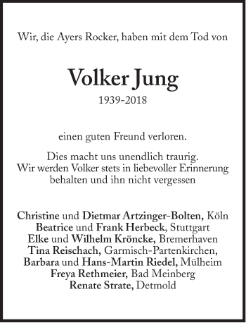 Traueranzeige von Volker Jung von Süddeutsche Zeitung