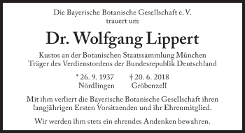 Traueranzeige von Wolfgang Lippert von Süddeutsche Zeitung