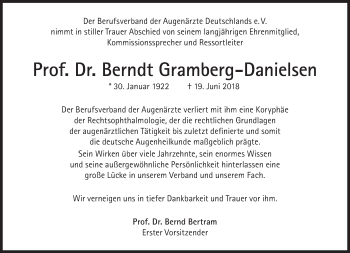 Traueranzeige von Berndt Gramberg-Danielsen von Süddeutsche Zeitung
