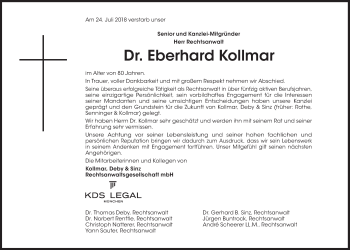 Traueranzeige von Eberhard Kollmar von Süddeutsche Zeitung